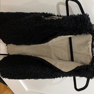 Black shearling vest